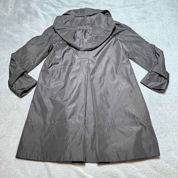 Marc New York Raincoat Jacket Womens Small Chocolate Brown Andrew Marc Hooded - Picture 2 of 14